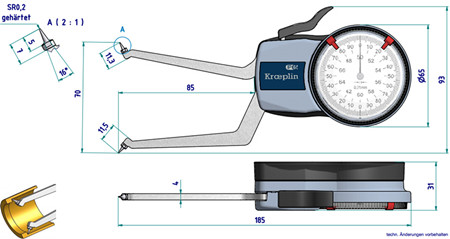 德國kroeplin內(nèi)卡規(guī)H2G50尺寸圖 