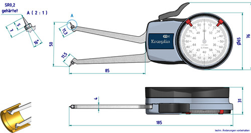 指針式內徑卡規H2G30尺寸圖 
