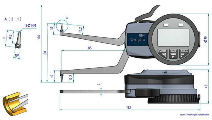 德國(guó)kroeplin內(nèi)卡規(guī)G260尺寸圖 