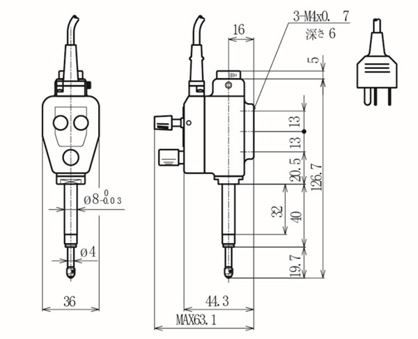 西鐵城CITIZEN界限器2B-5尺寸圖 