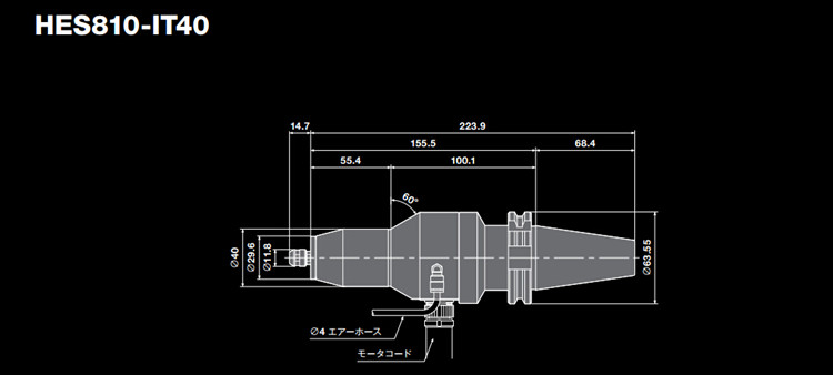日本NAKANISHI主軸HES810-IT40尺寸圖