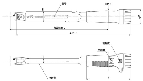 東日換頭調式扭力扳手SCL. 