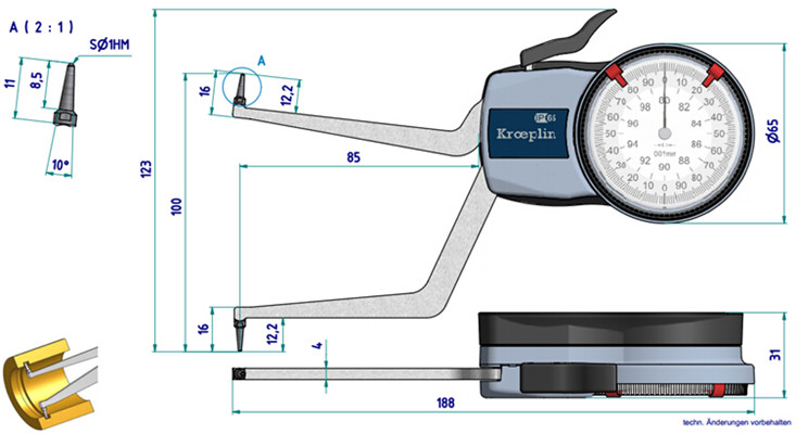 內(nèi)徑測(cè)量卡規(guī)H280尺寸圖 