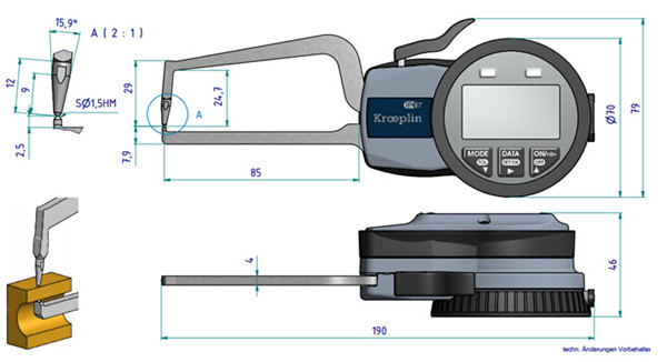 德國壁厚卡規C2R20尺寸圖 