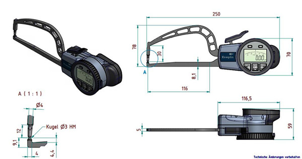 德國KROEPLIN外卡規C3R30尺寸圖 
