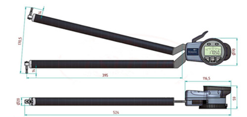 德國(guó)KROEPLIN數(shù)顯內(nèi)徑卡規(guī)G870尺寸圖 