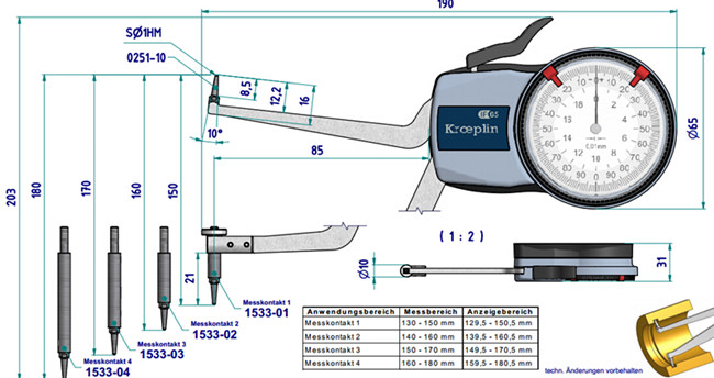 德國進口內卡規H2M130尺寸圖 