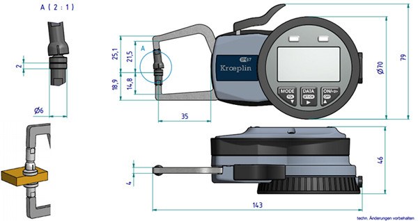 德國KROEPLIN外卡規C110T尺寸圖 