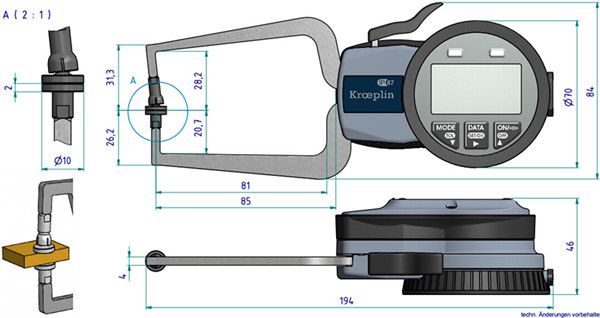 德國外徑卡規(guī)C220T尺寸圖 