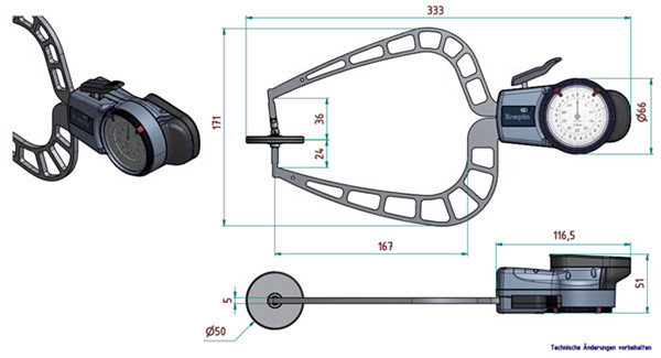 德國kroeplin盤式卡規D450T尺寸圖 