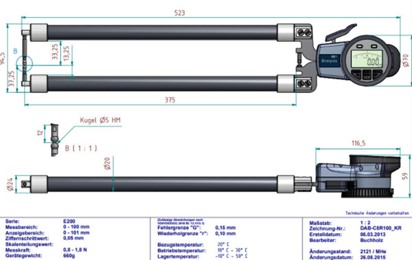 德國KROEPLIN進(jìn)口卡規(guī)C8R100尺寸圖 