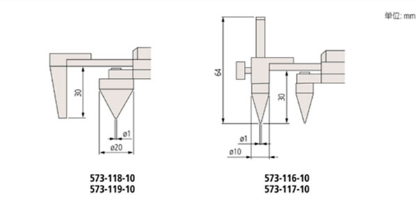 日本三豐數(shù)顯卡尺573-118-10尺寸圖 