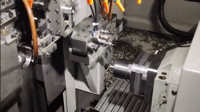 津上BO205走心機(jī)銑黃銅，背軸加裝8萬轉(zhuǎn)高頻銑