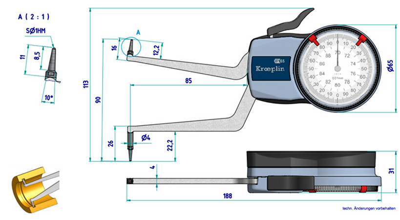 德國kroeplin內卡規H270尺寸圖 