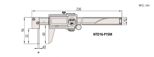 日本三豐管壁厚度數顯卡尺573-661-20尺寸圖 