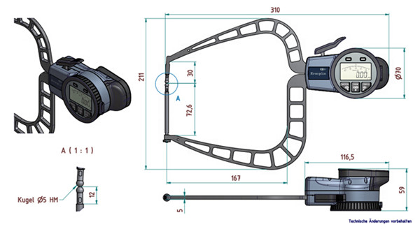 德國外徑卡規C450F尺寸圖 