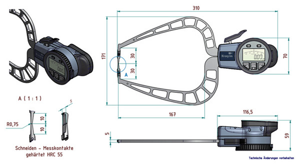 德國進口外卡規C450S尺寸圖 