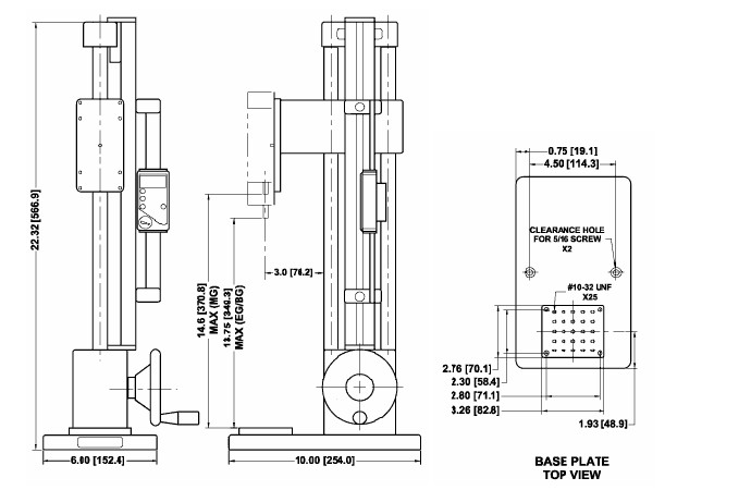 美國mark-10手輪測力計支架ES30尺寸圖