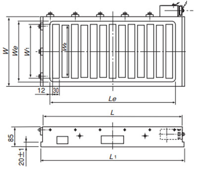電磁永磁吸盤EP-D3060尺寸圖