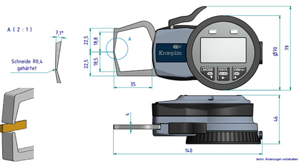 德國Kroeplin外卡規C110S尺寸圖 