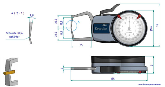 德國數顯外卡規C220尺寸圖 